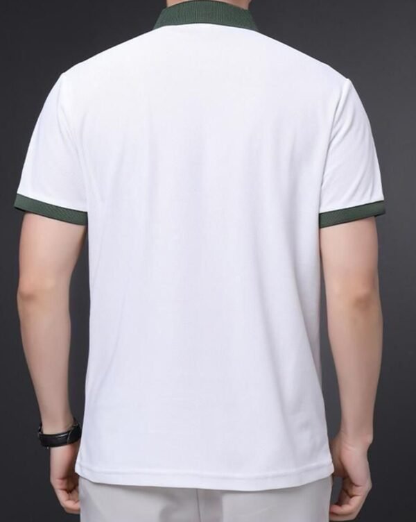 Men’s Classic White Polo T-Shirt with Contrast Collar