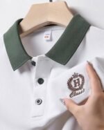 Men’s Classic White Polo T-Shirt with Contrast Collar