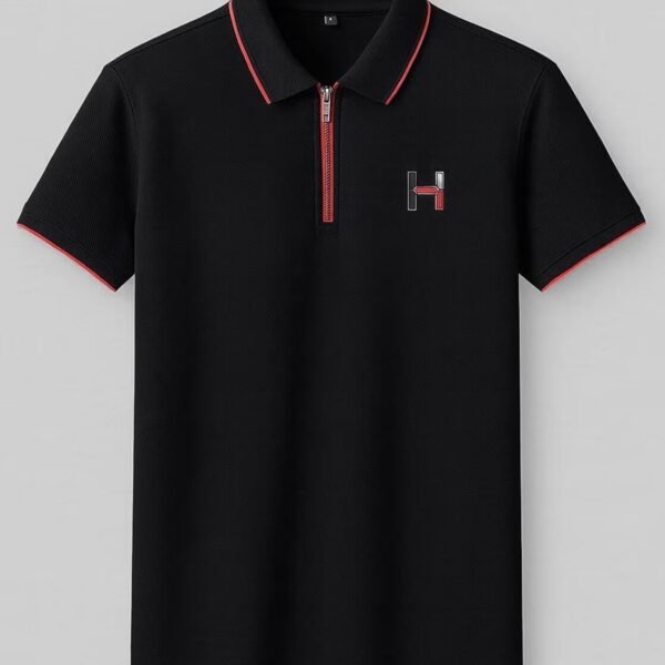 Men’s Classic Zipper T-Shirt with Collar