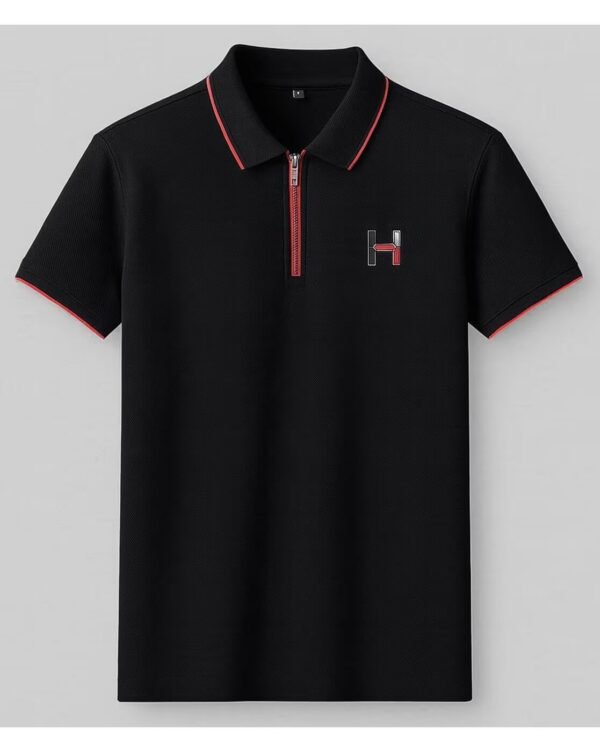 Men’s Classic Zipper T-Shirt with Collar