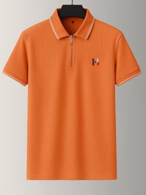 Men’s Classic Zipper T-Shirt with Collar