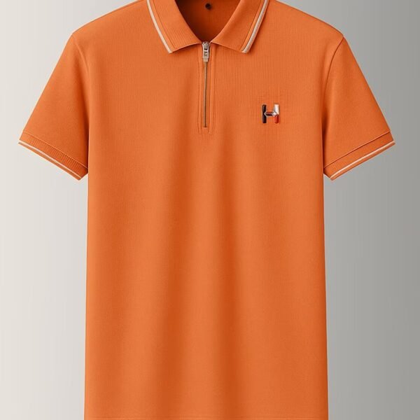 Men’s Classic Zipper T-Shirt with Collar