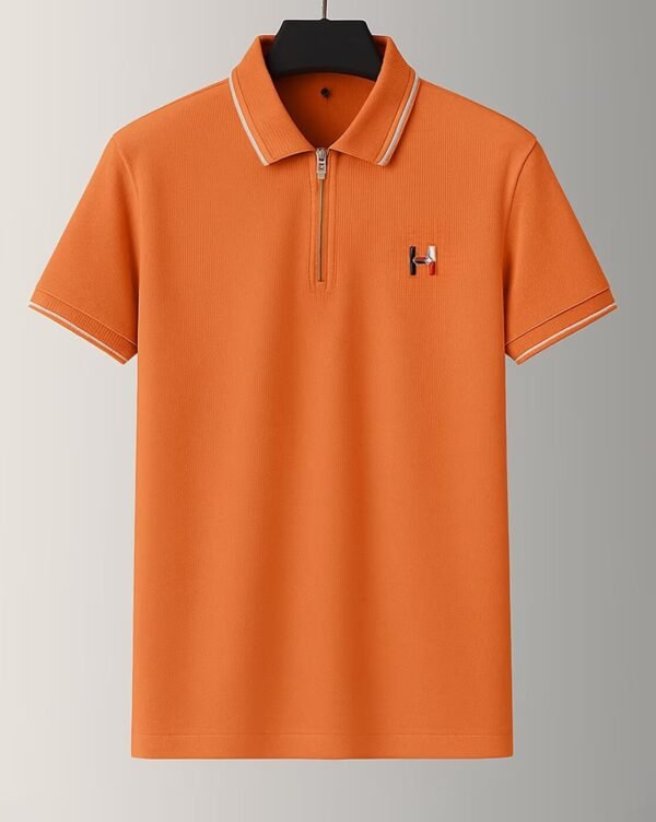 Men’s Classic Zipper T-Shirt with Collar