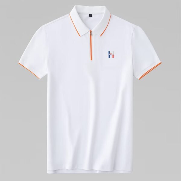 Men’s Classic Zipper T-Shirt with Collar